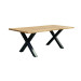 Elegant Table X - Factor Live Edge & Black X Legs in solid oak