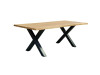 Elegant Table X - Factor Live Edge & Black X Legs in solid oak