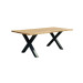 Elegant Table X - Factor Live Edge & Black X Legs in solid oak