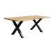 Elegant Table X - Factor Live Edge & Black X Legs in solid oak