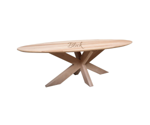Oak table Oval Almond 220 *100 & spider leg