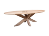Exquisite Oak Table Oval Almond 220*100 & Spider Leg: Modern Style and Eco-Friendly