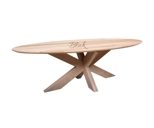 Oak table Oval Almond 220 *100 & spider leg