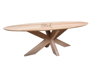Oak table Oval Almond 220 *100 & spider leg