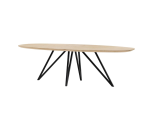 Oak table Oval Almond 220*110 & Star metal legs