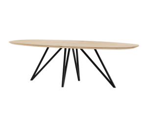 Oak table Oval Almond 220*110 & Star metal legs
