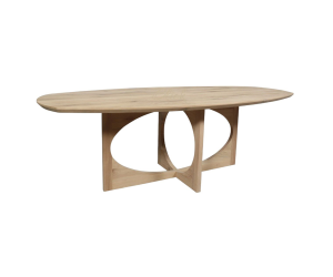 Oak table Danish oval 220*100 cut edge & almond leg
