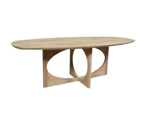 Oak table Danish oval 220*100 cut edge & almond leg