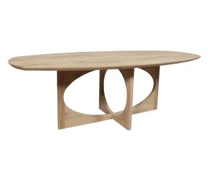 Oak table Danish oval 220*100 cut edge & almond leg
