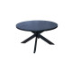 Table Olex D120/170 round folding wooden table made of ash in wenge color