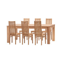 Комплект Стіл Simple 180*90*4 cм та Стільці Line 6шт дуб масло hard seat
