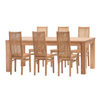 Комплект Стіл Simple 180*90*4 cм та Стільці Line 6шт дуб масло hard seat