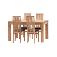 Комплект Стіл Simple 140/90/4 см дуб масло Стільці Line 4 шт дуб масло soft seat black