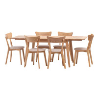 London Table 140(230)/90 and 6 Dallas Chairs in Oiled Oak Soft Seat Austin Beige 02