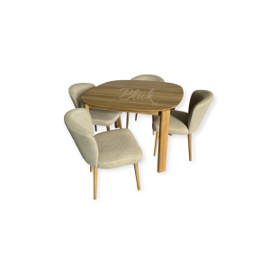 Стіл Rounded & Стільці 4 Reeds дуб масло