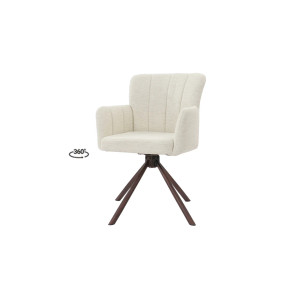 Стілець Брюгге з обертовим механізмом молочний