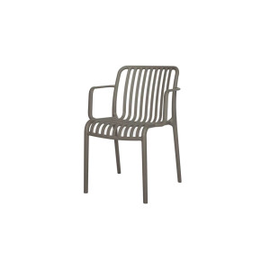 Стілець Чіл з підлокотниками пластик сірий