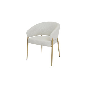 Стілець Мальта тканина молочна метал золоті ніжки