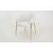 
Стілець Мальта тканина молочна метал золоті ніжки