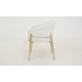 
Стілець Мальта тканина молочна метал золоті ніжки