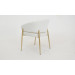 
Стілець Мальта тканина молочна метал золоті ніжки