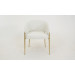 
Стілець Мальта тканина молочна метал золоті ніжки