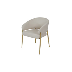 Стілець Мальта тканина айворі метал золоті ніжки