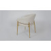 
Стілець Мальта тканина айворі метал золоті ніжки