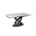 
Стіл Річмонд обідній розкладний 1600/2400х900х750 молочний глянець чорні ноги