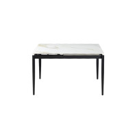 Стіл Хіт обідній розкладний 1200/1800х800х750 молочний глянець чорні ноги