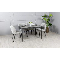 Стіл Хіт обідній розкладний 1200/1800х800х750 сірий мат ноги графіт