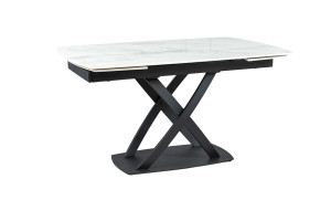 Стіл Піано обідній розкладний 1400/2000х900х750 білий глянець ноги чорні