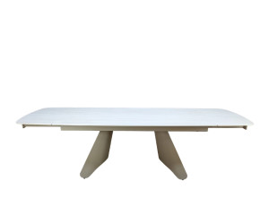 Стіл КАРМЕН бежевий мат 1800/2600x900x750 ноги тауп