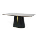 Стіл Арго обідній мармур глянцевий 1600x900x750 нога чорний горіх