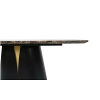 Стіл Арго обідній мармур глянцевий 1600x900x750 нога чорний горіх