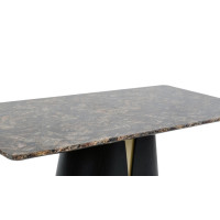 Стіл Арго обідній мармур глянцевий 1600x900x750 нога чорний горіх