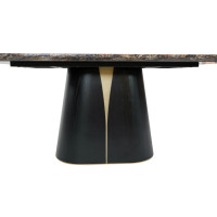 Стіл Арго обідній мармур глянцевий 1600x900x750 нога чорний горіх