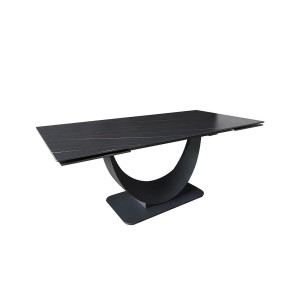 Стіл МУН чорний мат 1800/2600×750 чорна нога