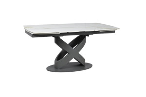 Стіл РІЧМОНД обідній розкладний 1600/2400х900х750 молочний глянець