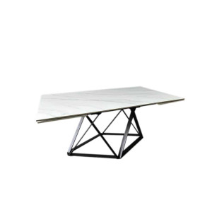 Стіл МІСТЕРІ білий мат 1600/2400×750 чорні ноги