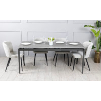 Стіл Хіт обідній розкладний 1200/1800х800х750 сірий мат ноги графіт