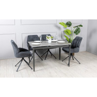 Стіл Хіт обідній розкладний 1200/1800х800х750 сірий мат ноги графіт