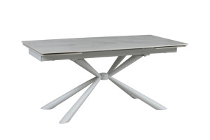 Стіл Рим обідній розкладний білий глянець 1600/2400x900x750 ноги білі