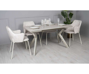 Стіл ДАВОН беж мат 1400/2000×750 ноги шампань