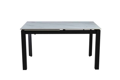 Стіл ЛАРС білий мат 1400/2000×750 чорні ноги