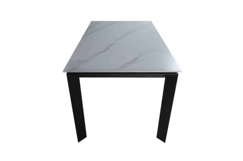 Стіл ЛАРС білий мат 1400/2000×750 чорні ноги