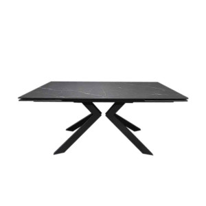 Стіл МОНАКО чорний мат 1600/2400×750 чорні ноги