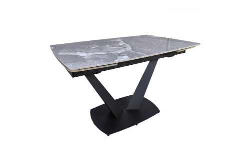 Стіл САЙМОН сірий глянець 1200/1800×800×750 чорні ноги Стіл САЙМОН сірий глянець 1200/1800×800×750 чорні ноги