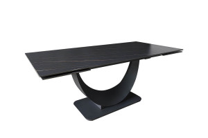 Стіл МУН чорний мат 1800/2600×750 чорна нога