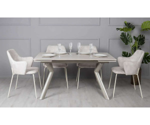 Стіл ДАВОН беж мат 1400/2000×750 ноги шампань